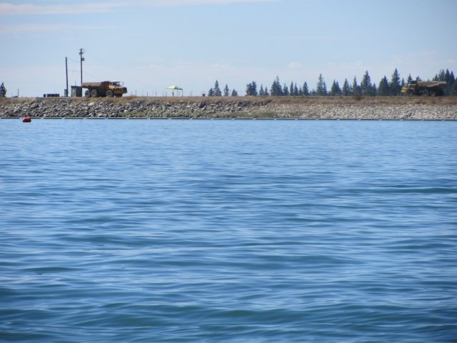 Construction on dam 