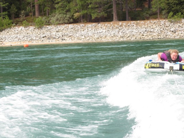 Melissa riding the wake 