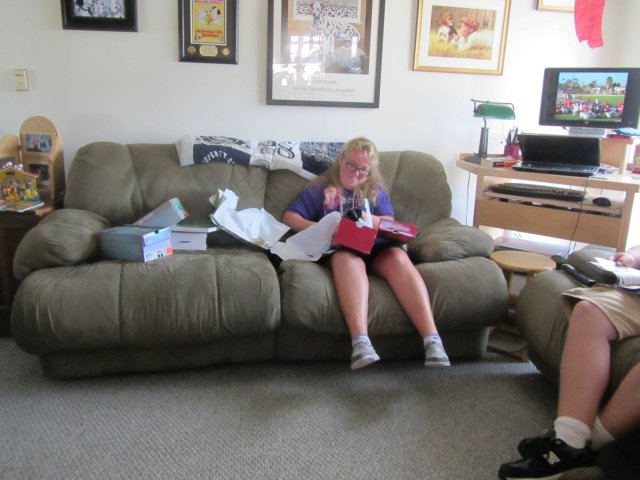 Melissa opening presents 