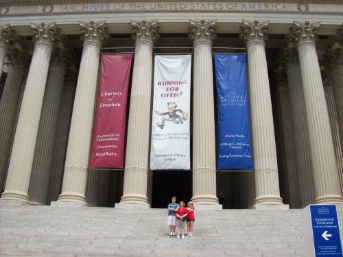 Family in front of National Archives 