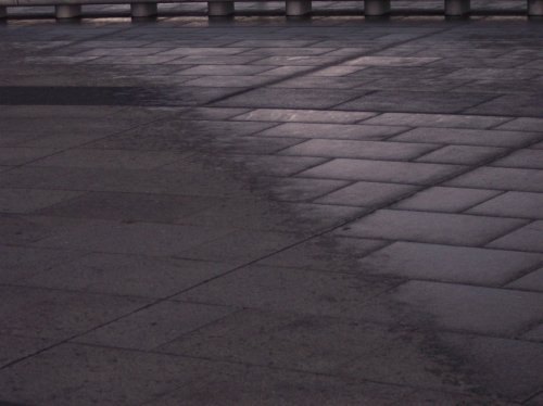 Rain at foot of Washington Monument 