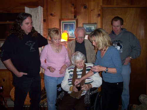 Blowing out the candles 