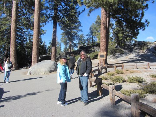 Melissa and dad on trail 