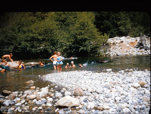 Dot & kids at swimming hole 