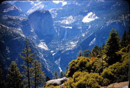 Nevada and Vernal Falls from Glacier Point 